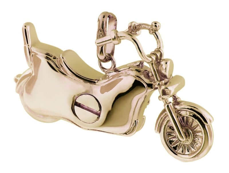 Cara Keepsakes Gold Pendant Urns Gold Motorcycle Pendant Urn (10K)