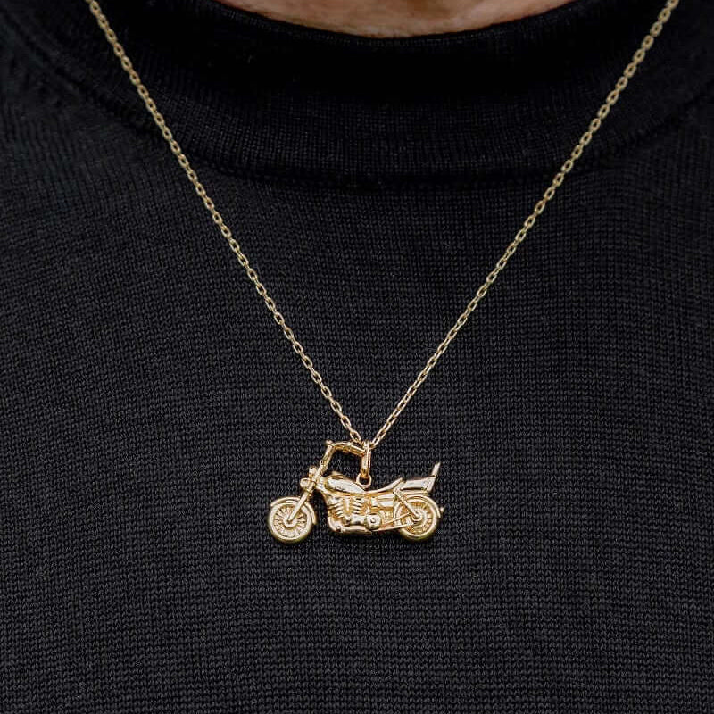 Cara Keepsakes Gold Pendant Urns Gold Motorcycle Pendant Urn (10K)