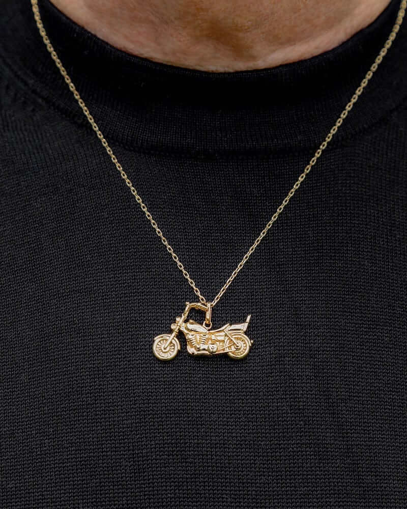 Cara Keepsakes Gold Pendant Urns Gold Motorcycle Pendant Urn (10K)