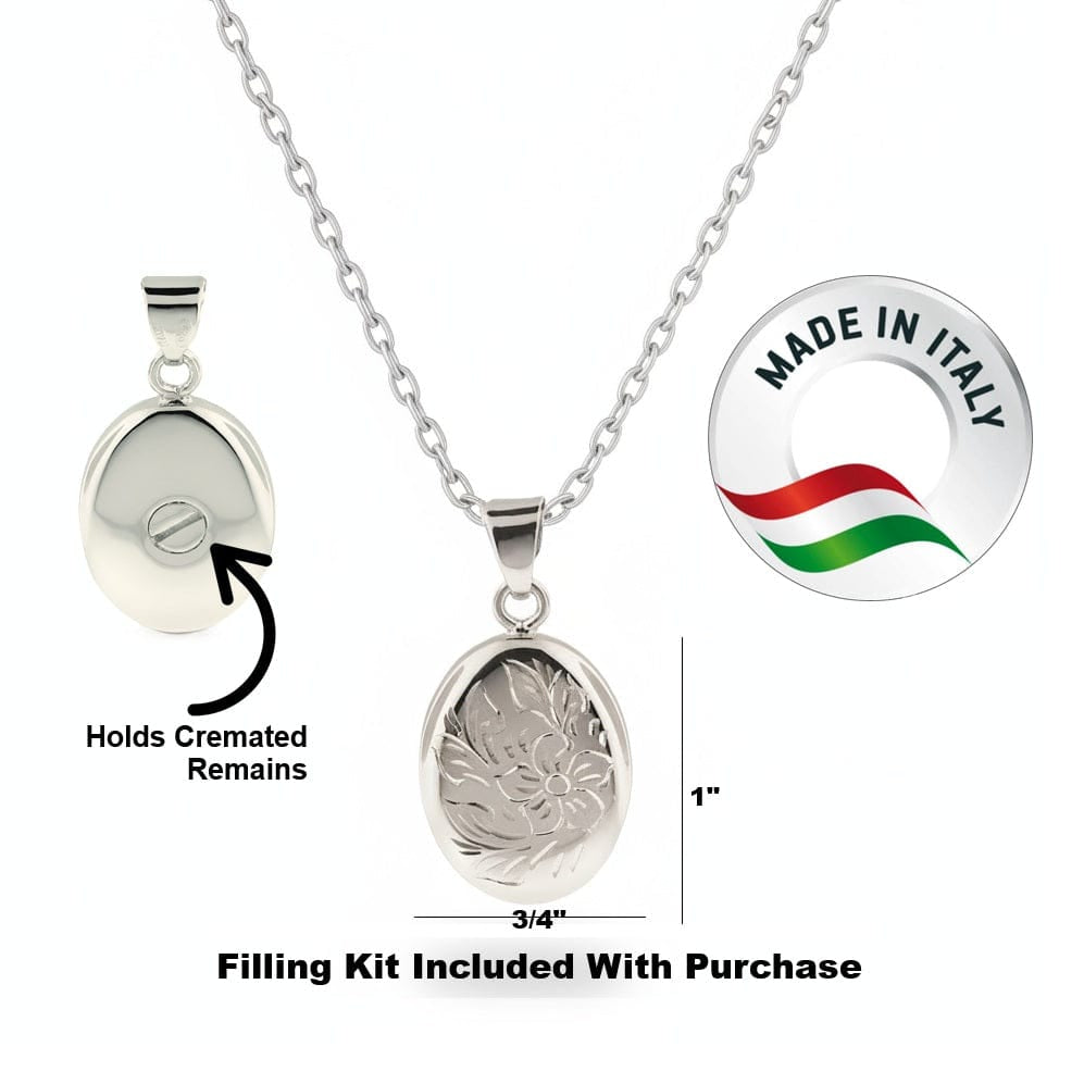 Cara Keepsakes Silver Pendant Urns 'Wildflower' Pendant Urn