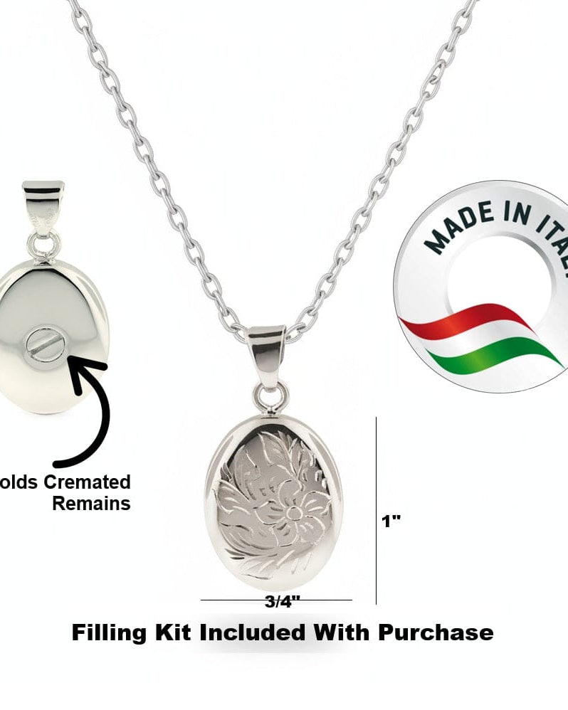 Cara Keepsakes Silver Pendant Urns 'Wildflower' Pendant Urn
