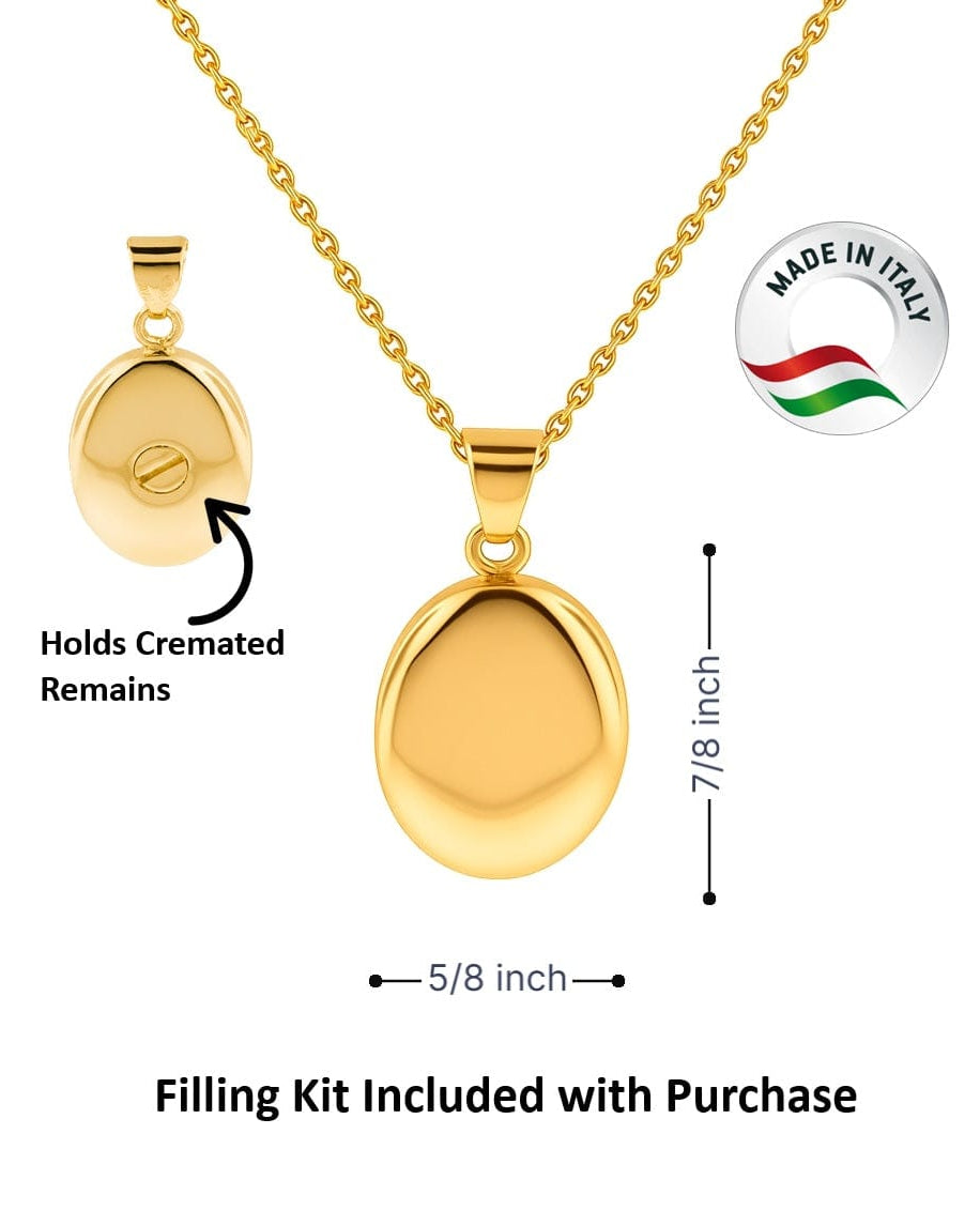 Cara Keepsakes Gold Pendant Urns Gold Oval Pendant Urn (10K)