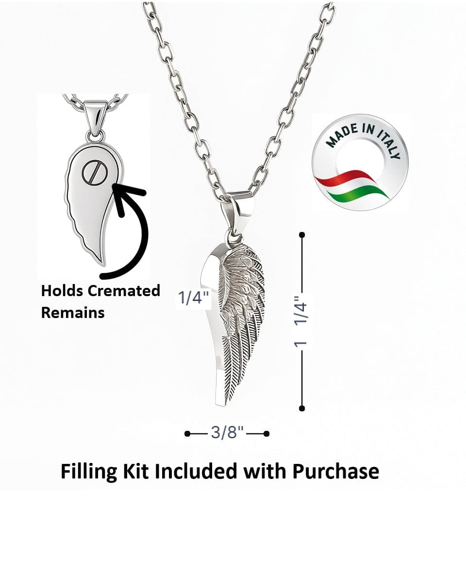 Cara Keepsakes Silver Pendant Urns Silver Guardian Angel Pendant Urn