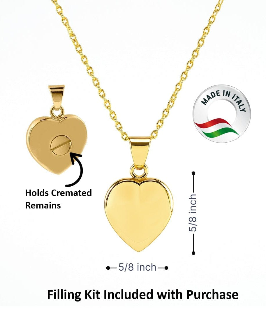 Cara Keepsakes Gold Pendant Urns Small Gold Heart Pendant Urn (10K)