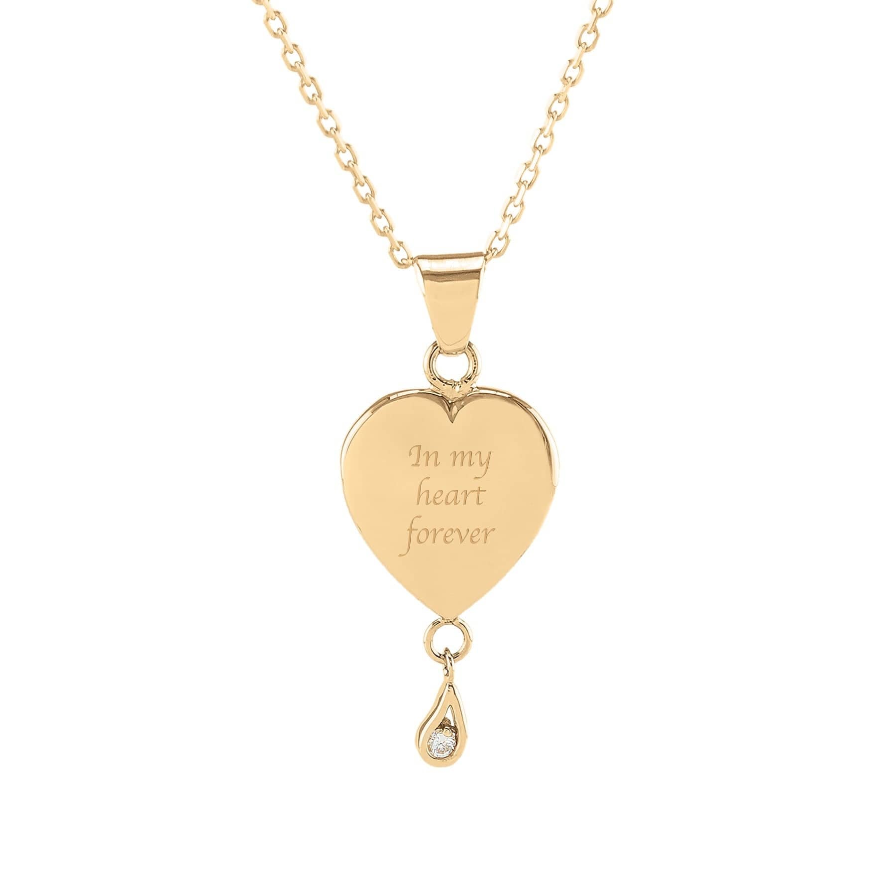 Cara Keepsakes Gold Pendant Urns Birthstone Heart Pendant Urn (10K)