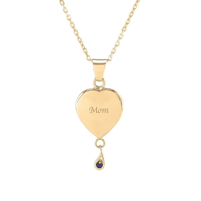 Cara Keepsakes Gold Pendant Urns Birthstone Heart Pendant Urn (10K)