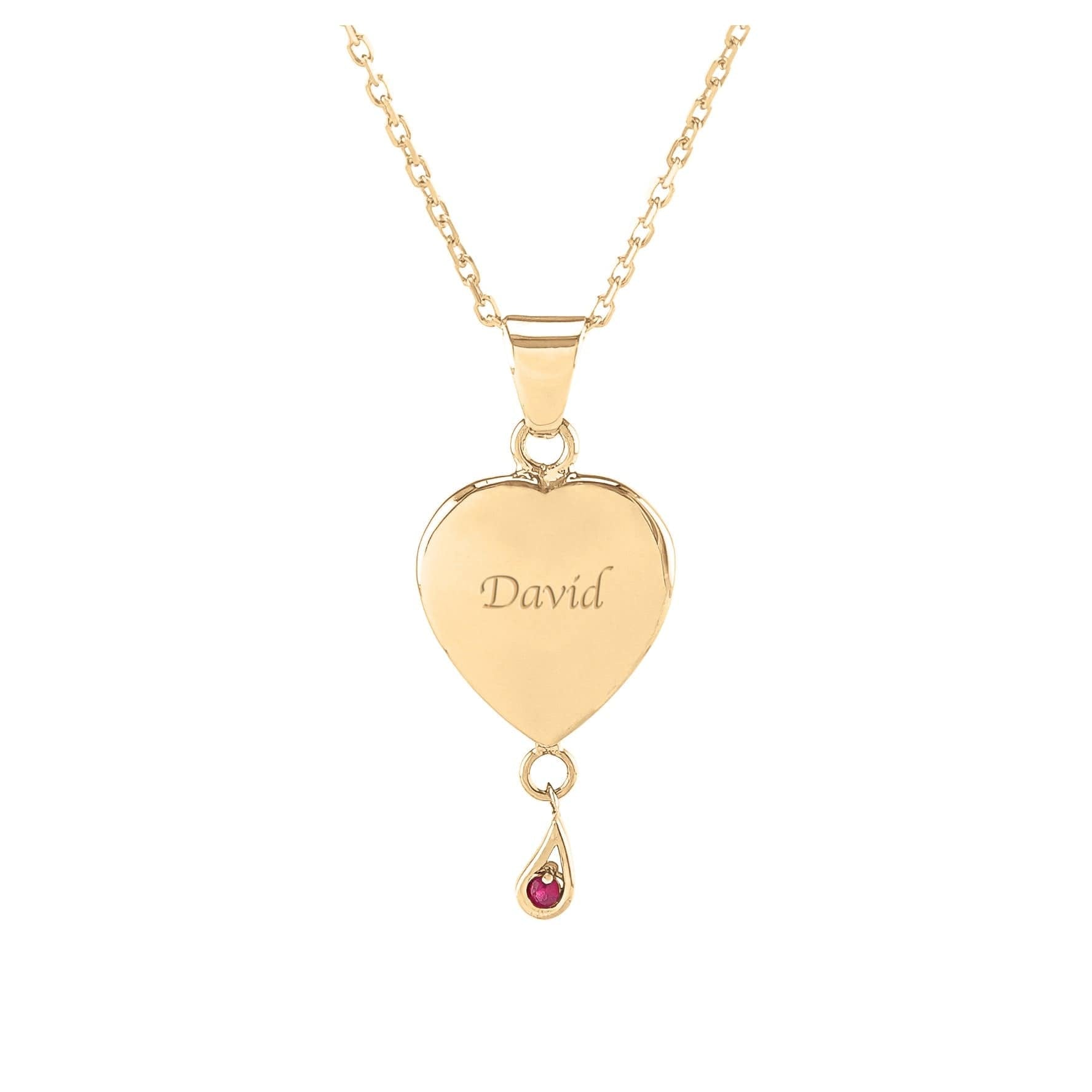 Cara Keepsakes Gold Pendant Urns Birthstone Heart Pendant Urn (10K)