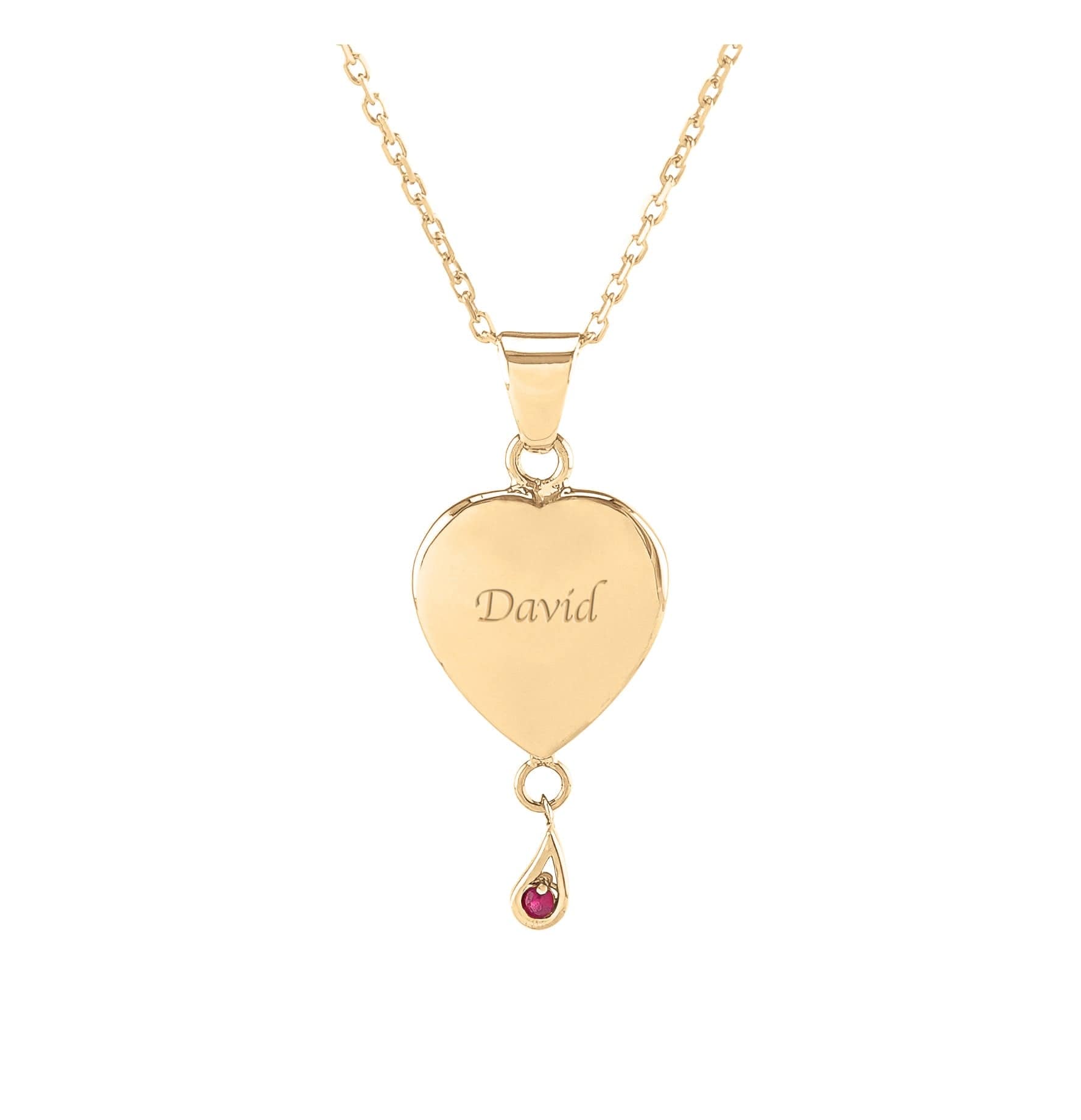 Cara Keepsakes Gold Pendant Urns Birthstone Heart Pendant Urn (10K)