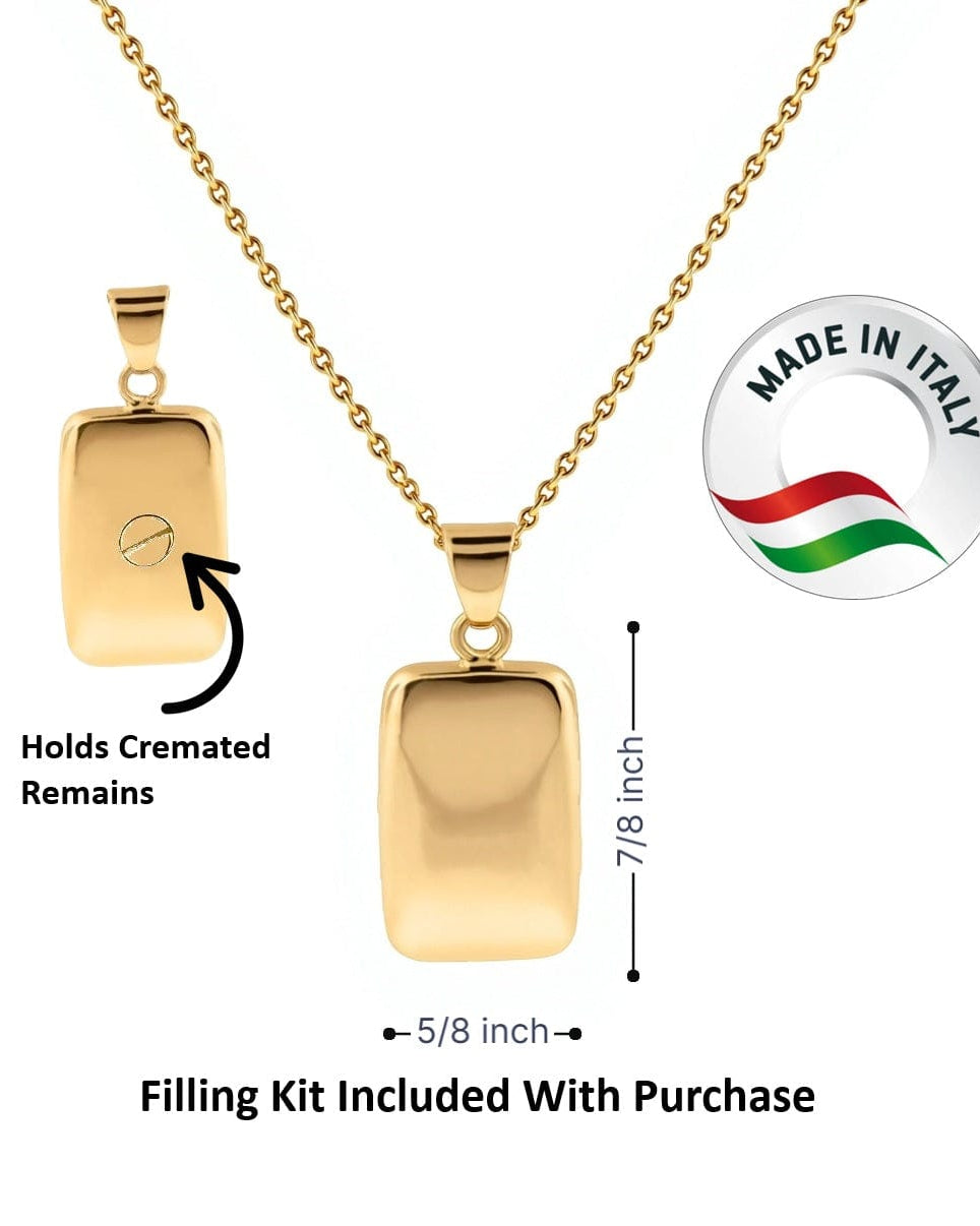 Cara Keepsakes Gold Pendant Urns Gold Rectangle Pendant Urn (10K)