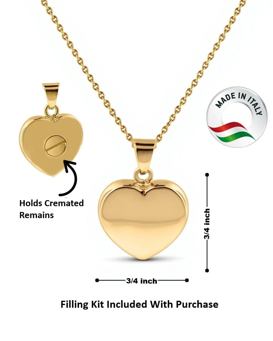 Cara Keepsakes Gold Pendant Urns Gold Heart Pendant Urn (10K)