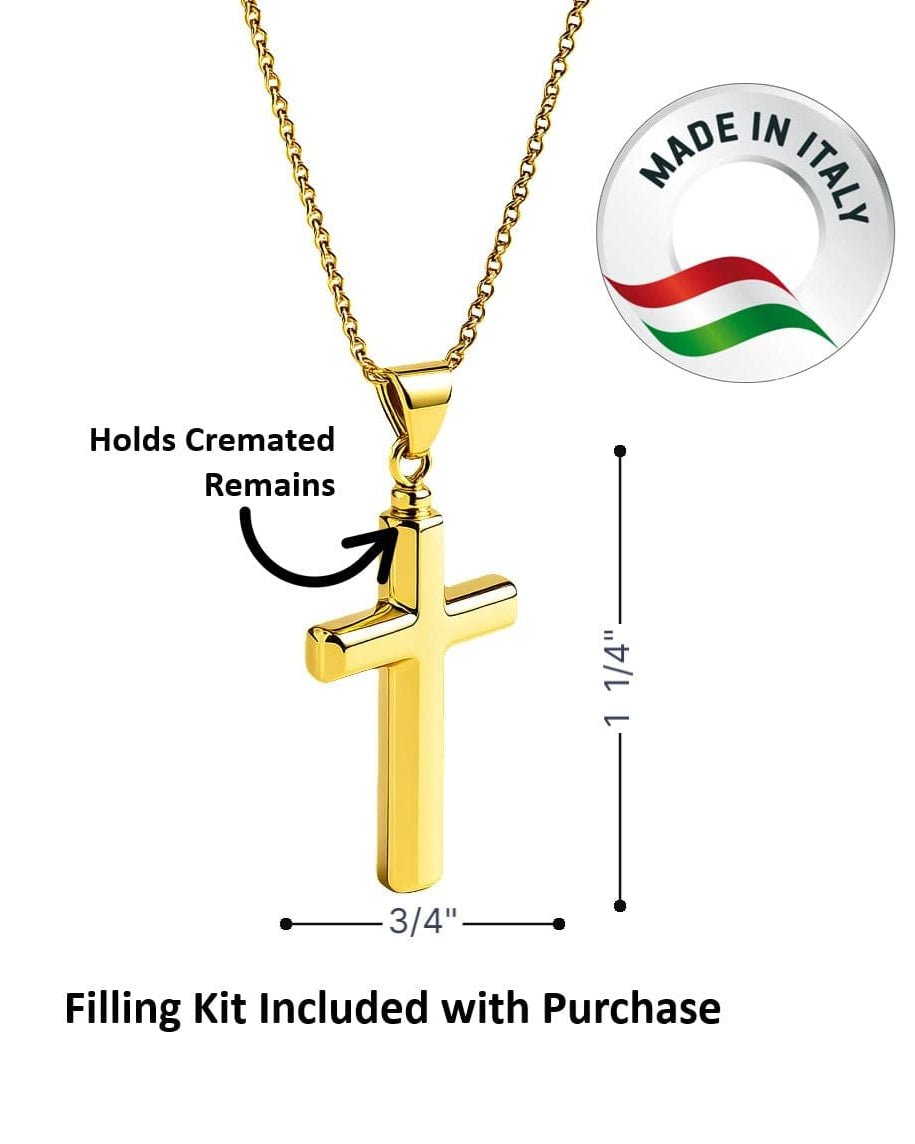 Cara Keepsakes Gold Pendant Urns Gold Cross Pendant Urn (10K)