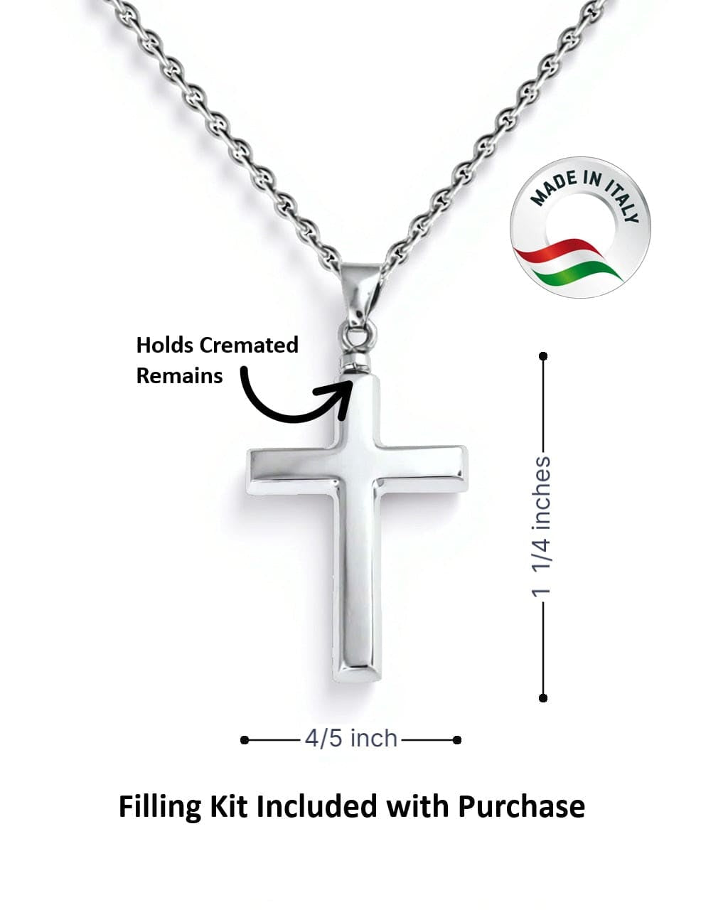 Cara Keepsakes Silver Pendant Urns Cross Pendant Urn