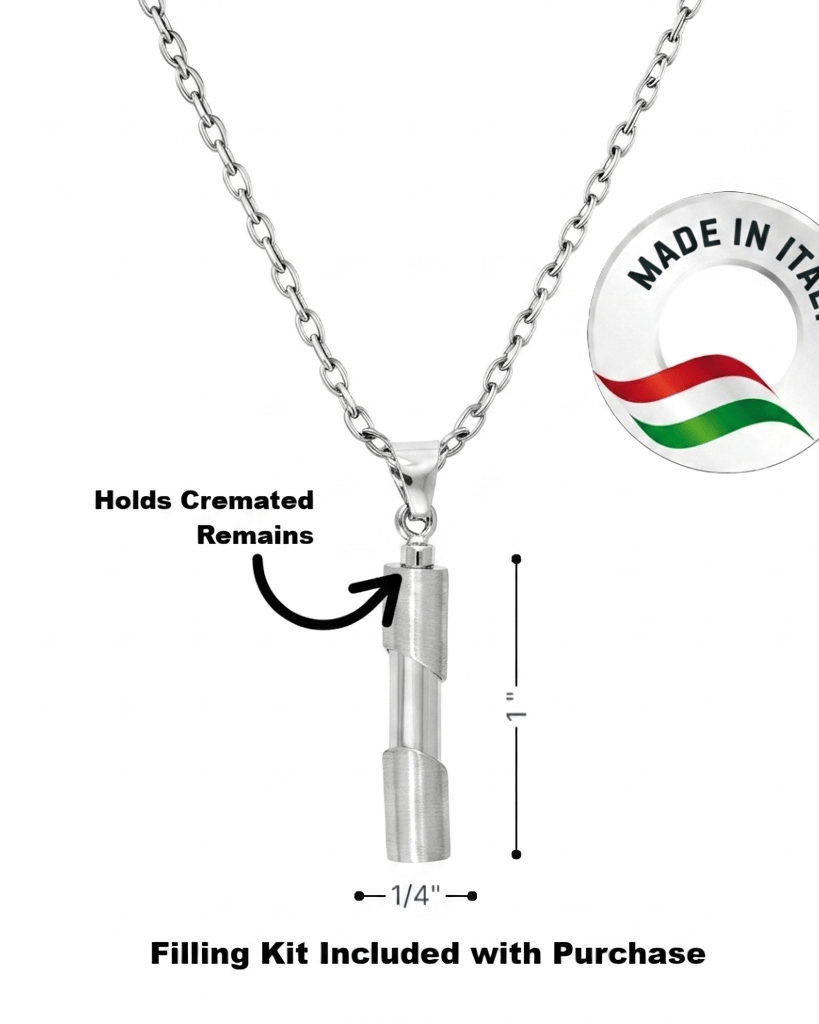Cara Keepsakes Silver Pendant Urns Cylinder Pendant Urn