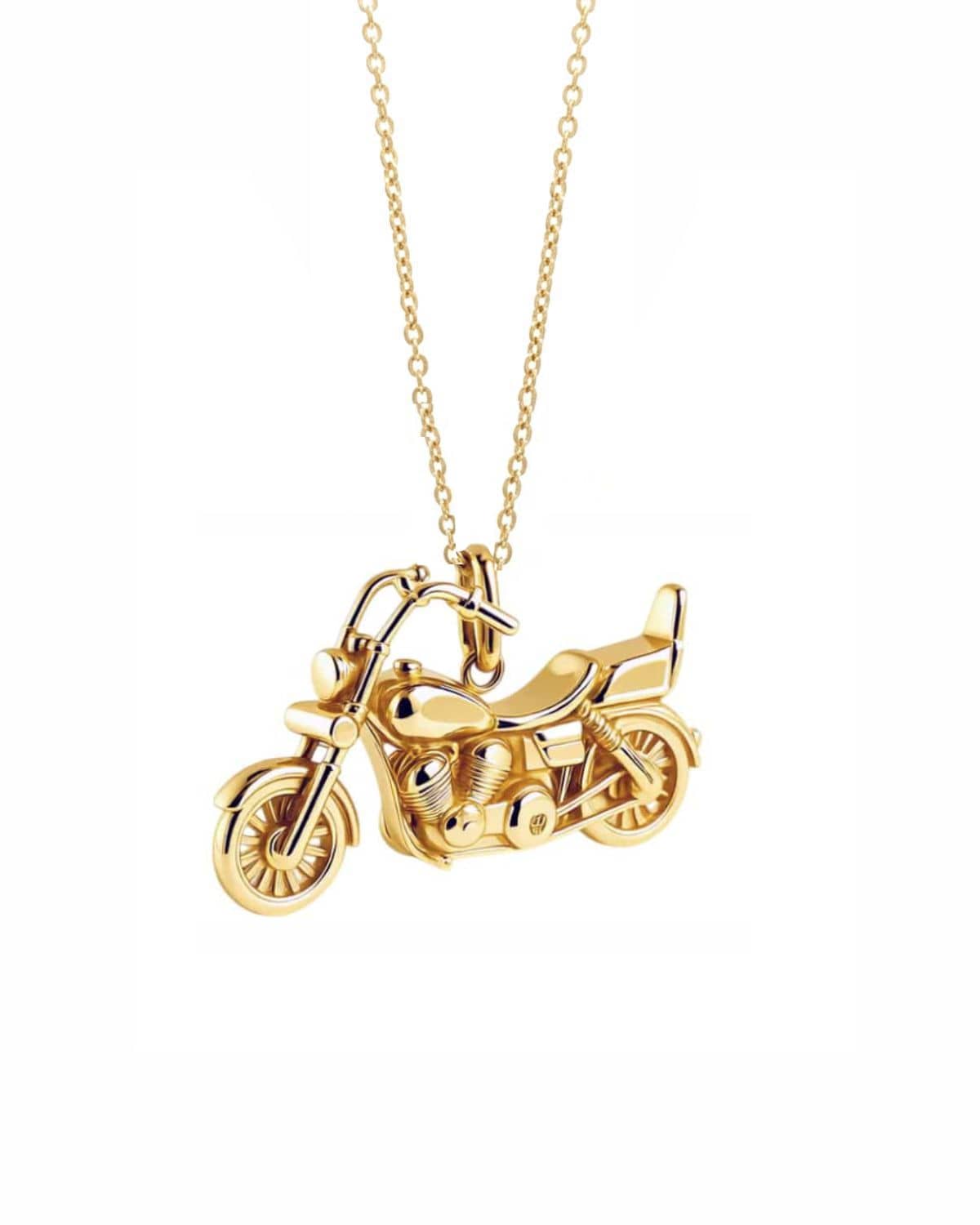 Cara Keepsakes Gold Pendant Urns Gold Motorcycle Pendant Urn (10K)