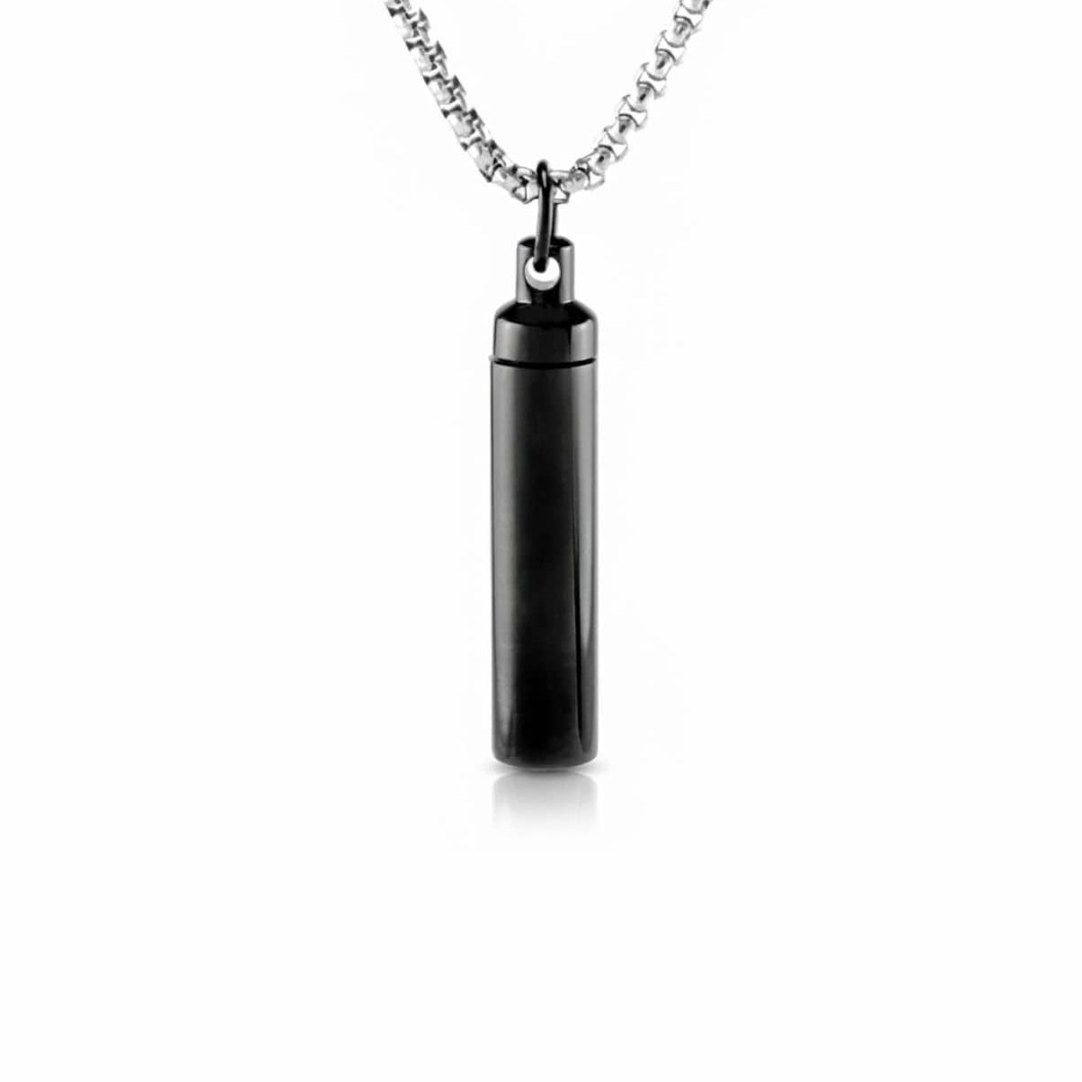 Cara Keepsakes Stainless Steel Black Stainless Steel Cylinder Urn