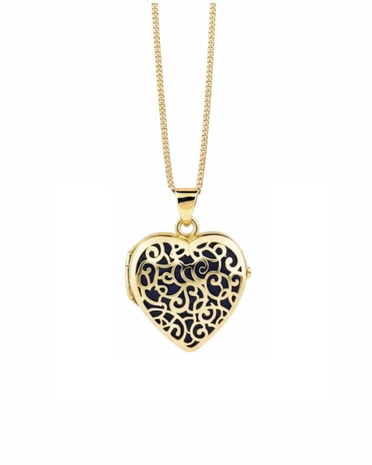 Cara Keepsakes Gold Locket Urns Gold Filigree Heart Locket Urn (14K)