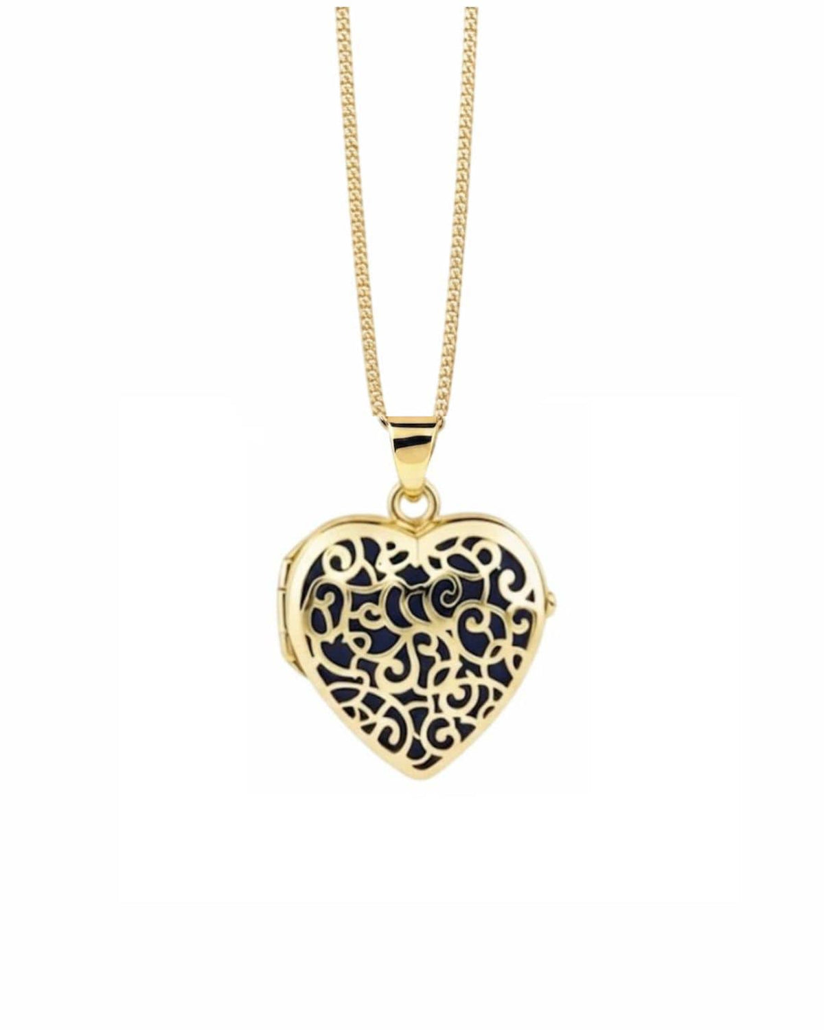 Cara Keepsakes Gold Locket Urns Gold Filigree Heart Locket Urn (14K)
