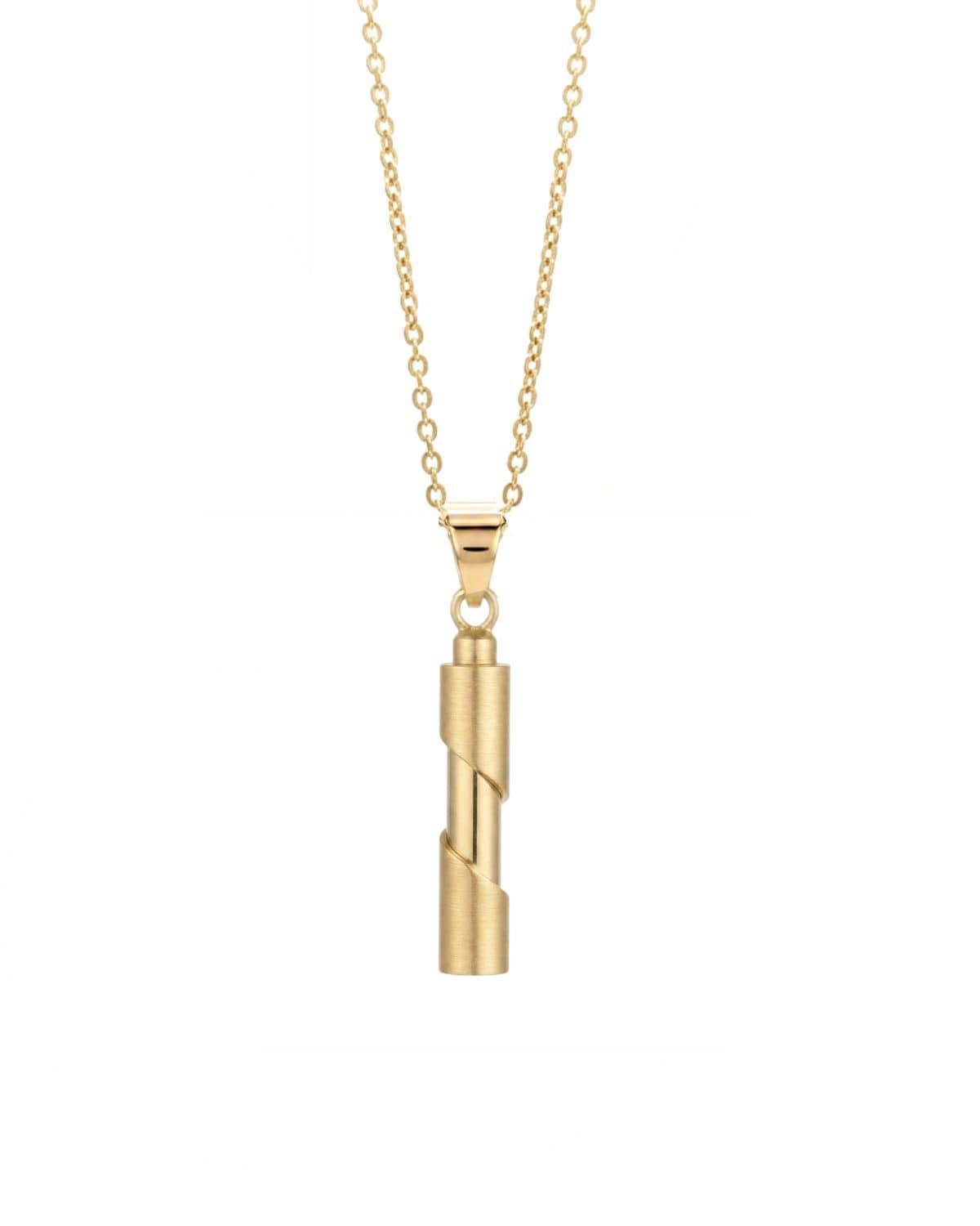 Cara Keepsakes Gold Pendant Urns Gold Cylinder Pendant Urn (10K)
