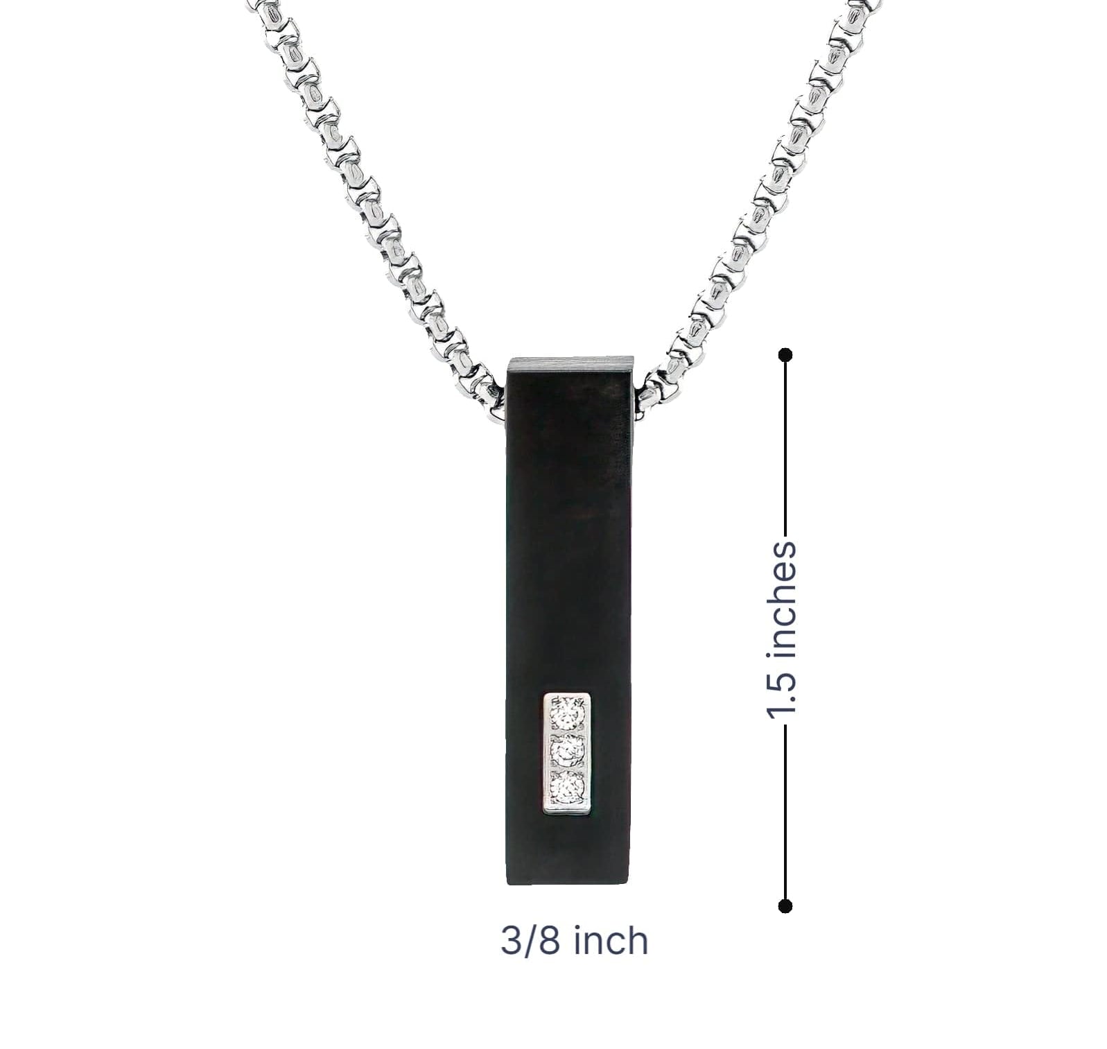 Cara Keepsakes Stainless Steel Black 3-Stone Block Urn