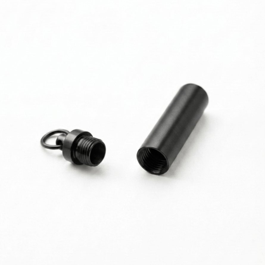 Cara Keepsakes Stainless Steel Black Stainless Steel Cylinder Urn