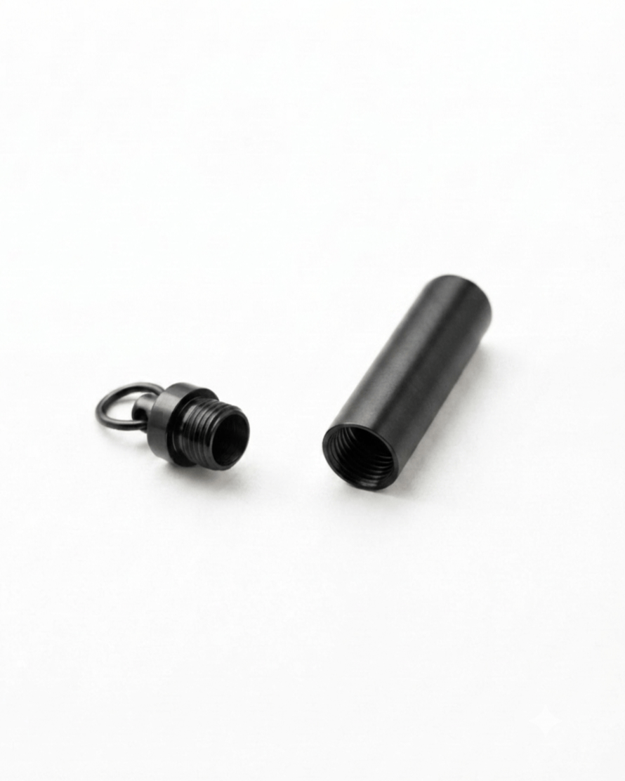 Cara Keepsakes Stainless Steel Black Stainless Steel Cylinder Urn