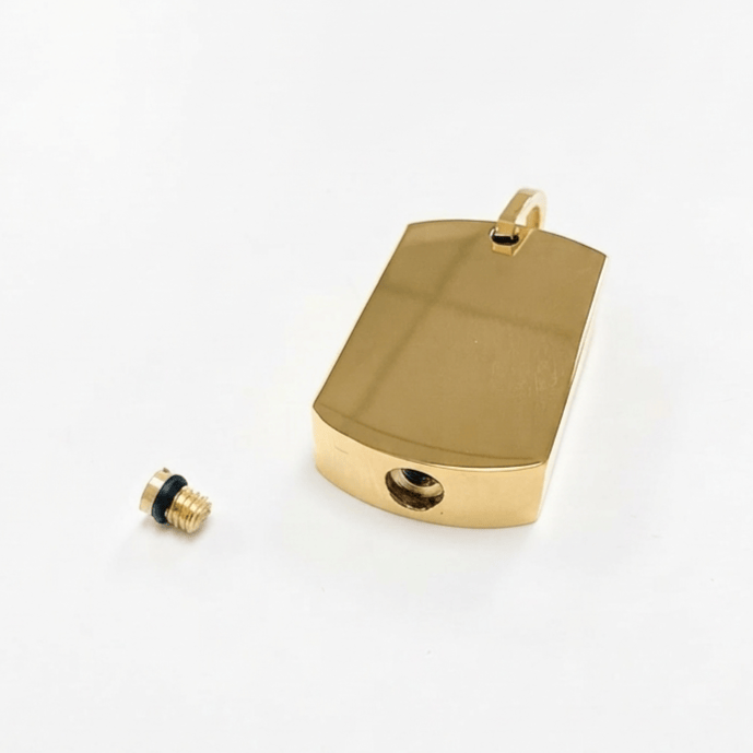 Cara Keepsakes Stainless Steel Gold Tag Pendant Urn