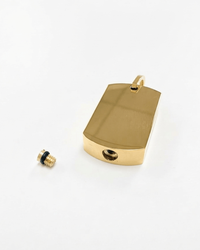 Cara Keepsakes Stainless Steel Gold Tag Pendant Urn