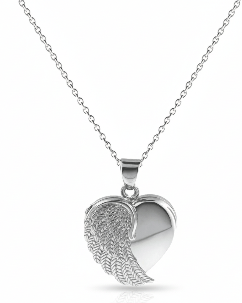 Cara Keepsakes Silver Pendant Urns Angel Wing Pendant Urn