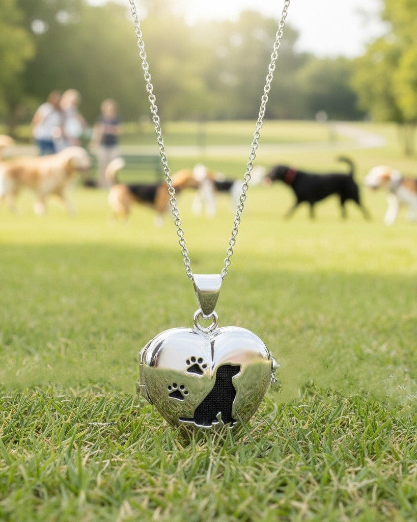 Cara Keepsakes Silver Locket Urns Dog Locket Urn