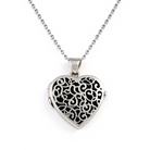 Cara Keepsakes Silver Locket Urns Black Silver Filigree Heart Locket Urn