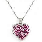 Cara Keepsakes Silver Locket Urns Magenta Silver Filigree Heart Locket Urn