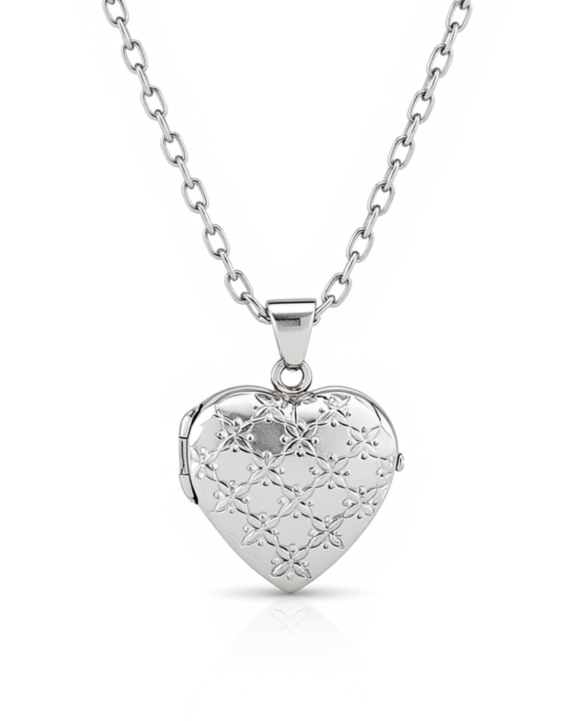 Cara Keepsakes Silver Locket Urns Silver Heart Locket Urn - Diamond Cut