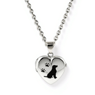Cara Keepsakes Silver Locket Urns Black Dog Dog Locket Urn