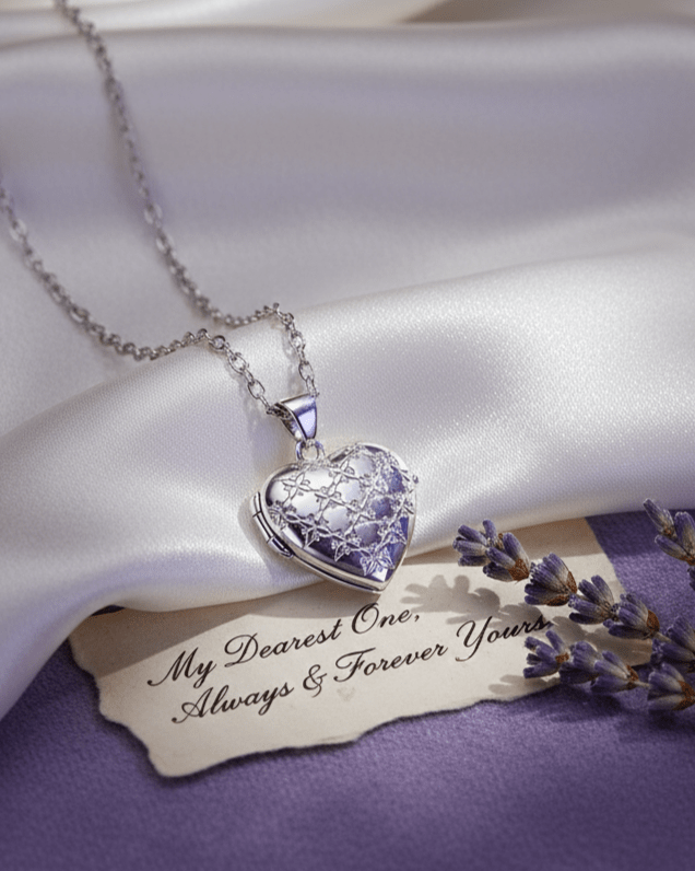 Cara Keepsakes Silver Locket Urns Silver Heart Locket Urn - Diamond Cut