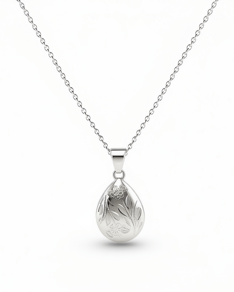 Cara Keepsakes Silver Pendant Urns 'Poppy' Teardrop Pendant Urn