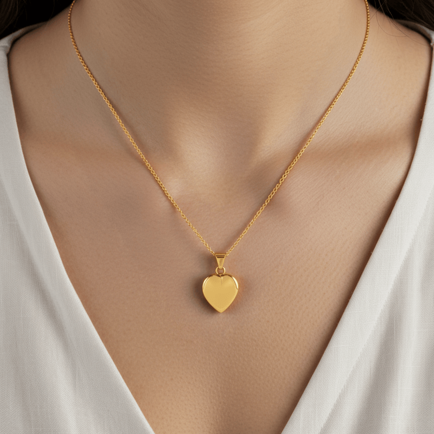 Cara Keepsakes Gold Pendant Urns Small Gold Heart Pendant Urn (10K)