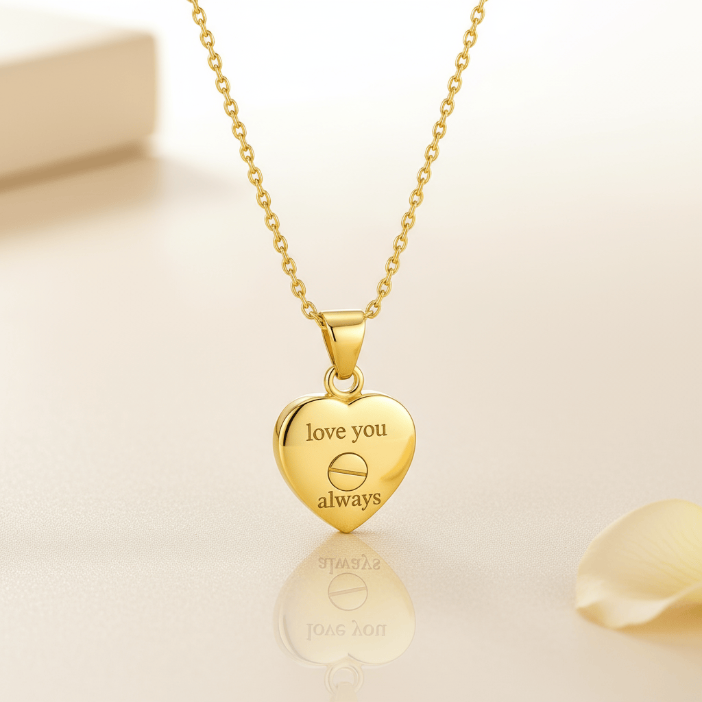 Cara Keepsakes Gold Pendant Urns Small Gold Heart Pendant Urn (10K)