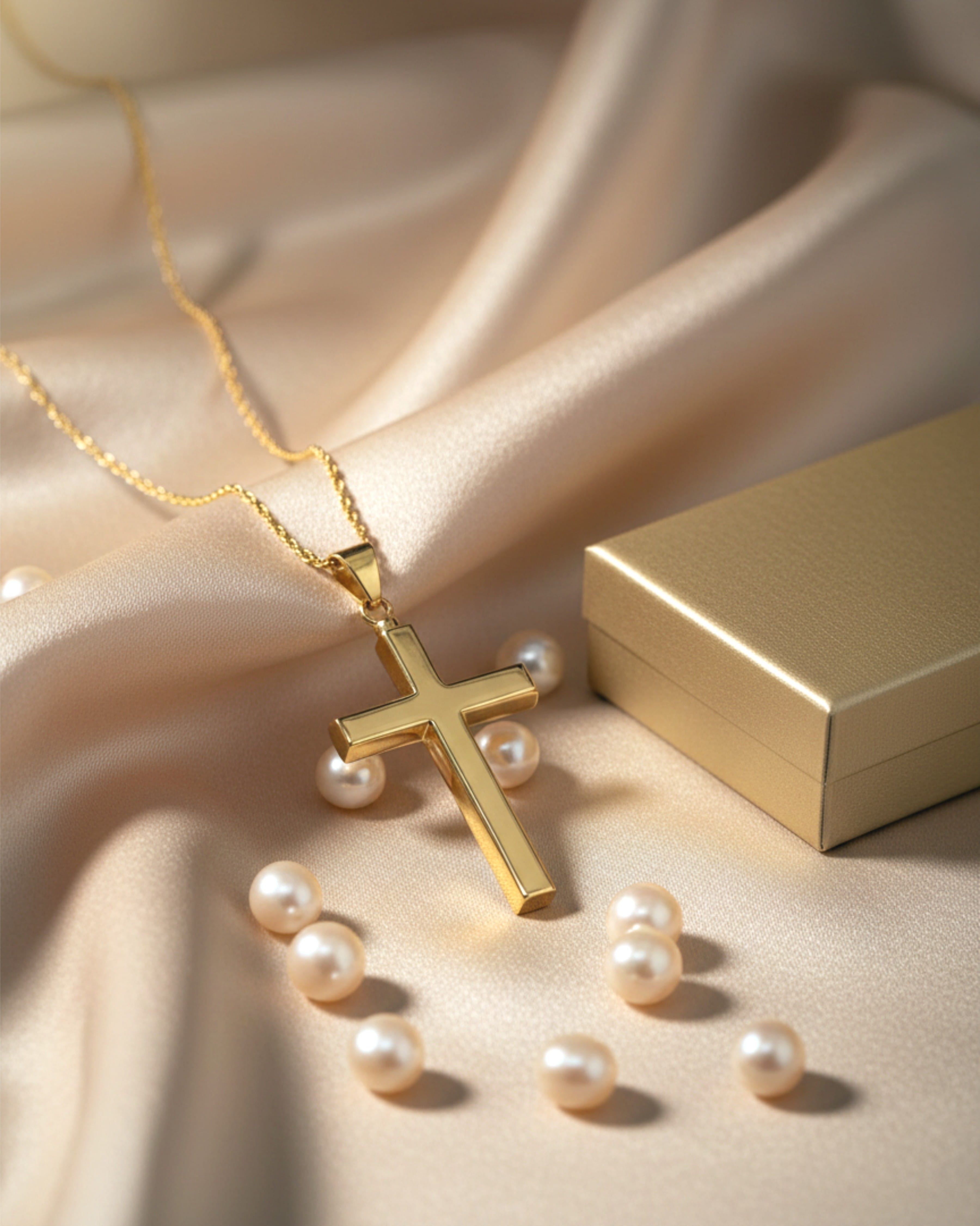 Cara Keepsakes Gold Pendant Urns Gold Cross Pendant Urn (10K)