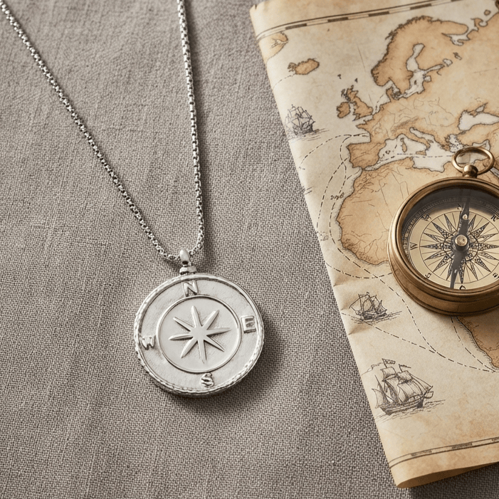 Cara Keepsakes Stainless Steel Large Large Stainless Steel Compass Urn