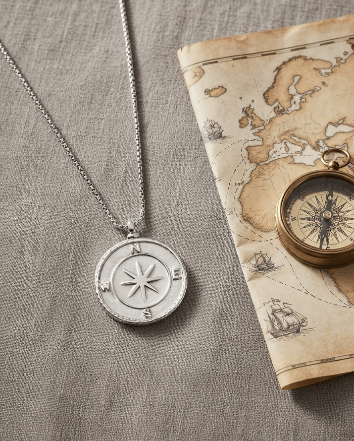 Cara Keepsakes Stainless Steel Large Large Stainless Steel Compass Urn