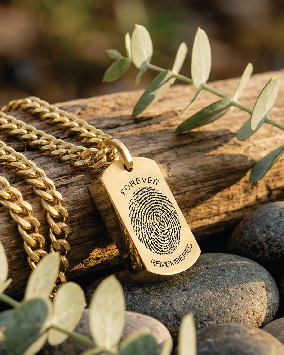Cara Keepsakes Stainless Steel Gold-Plated Stainless Steel Tag Pendant Urn