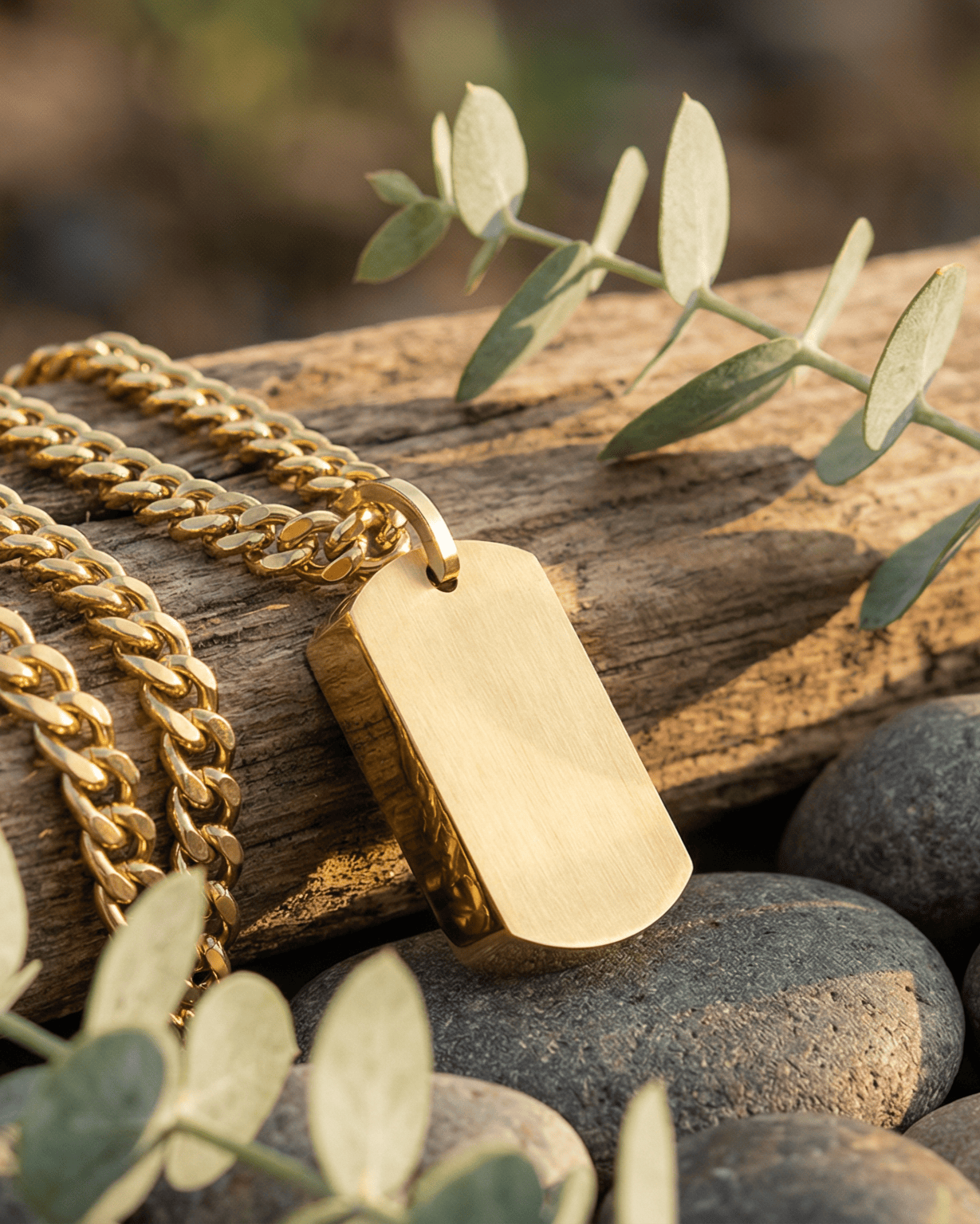 Cara Keepsakes Stainless Steel Gold Tag Pendant Urn