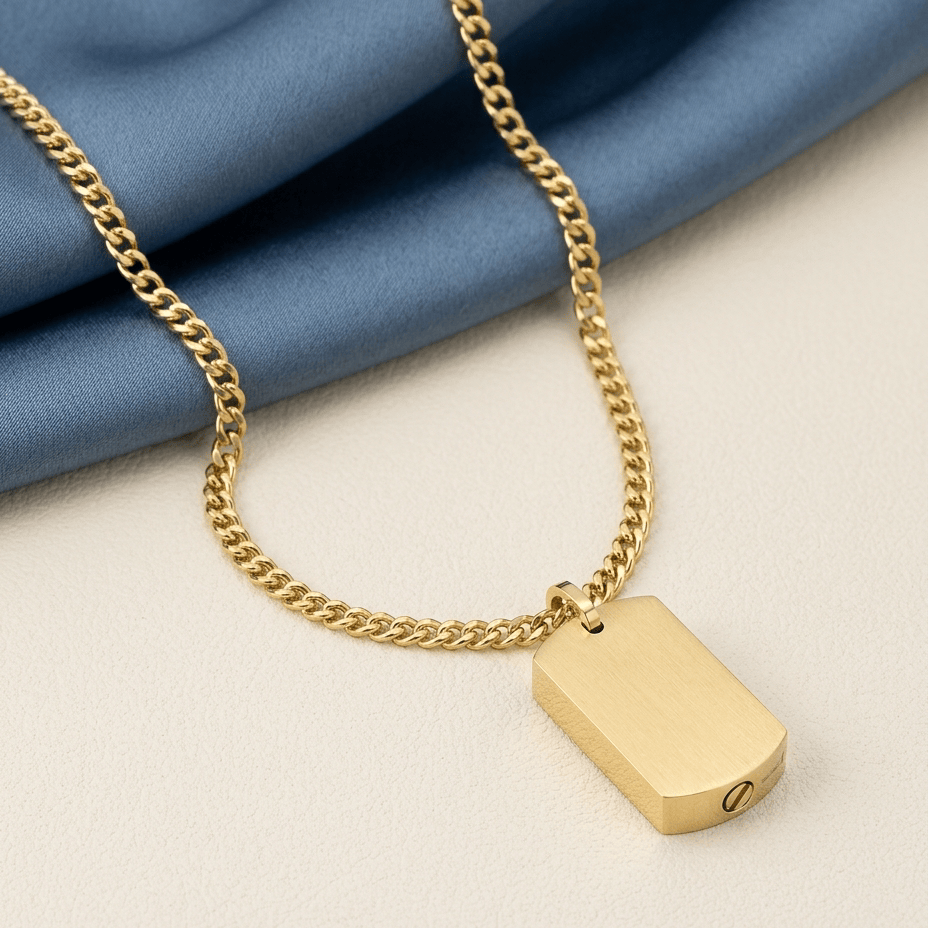 Cara Keepsakes Stainless Steel Gold Tag Pendant Urn