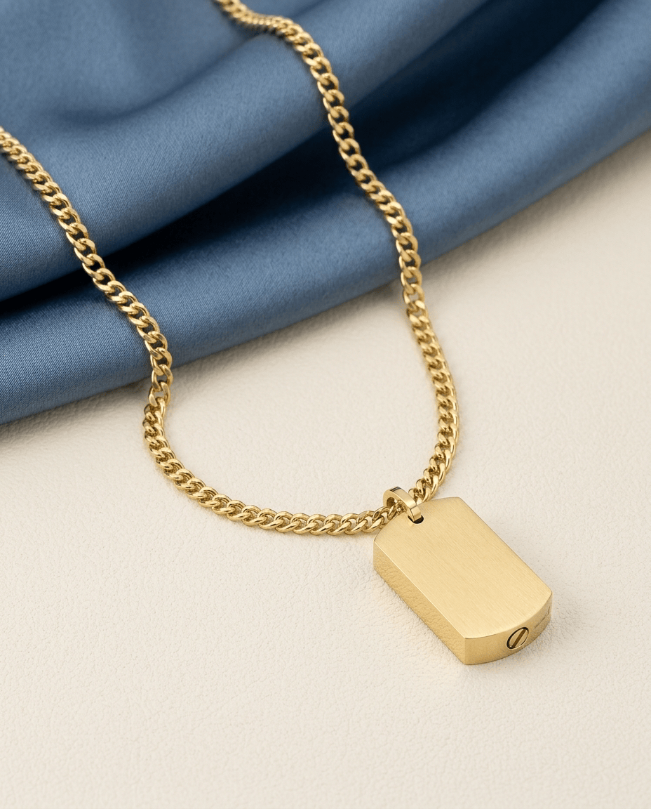 Cara Keepsakes Stainless Steel Gold Tag Pendant Urn