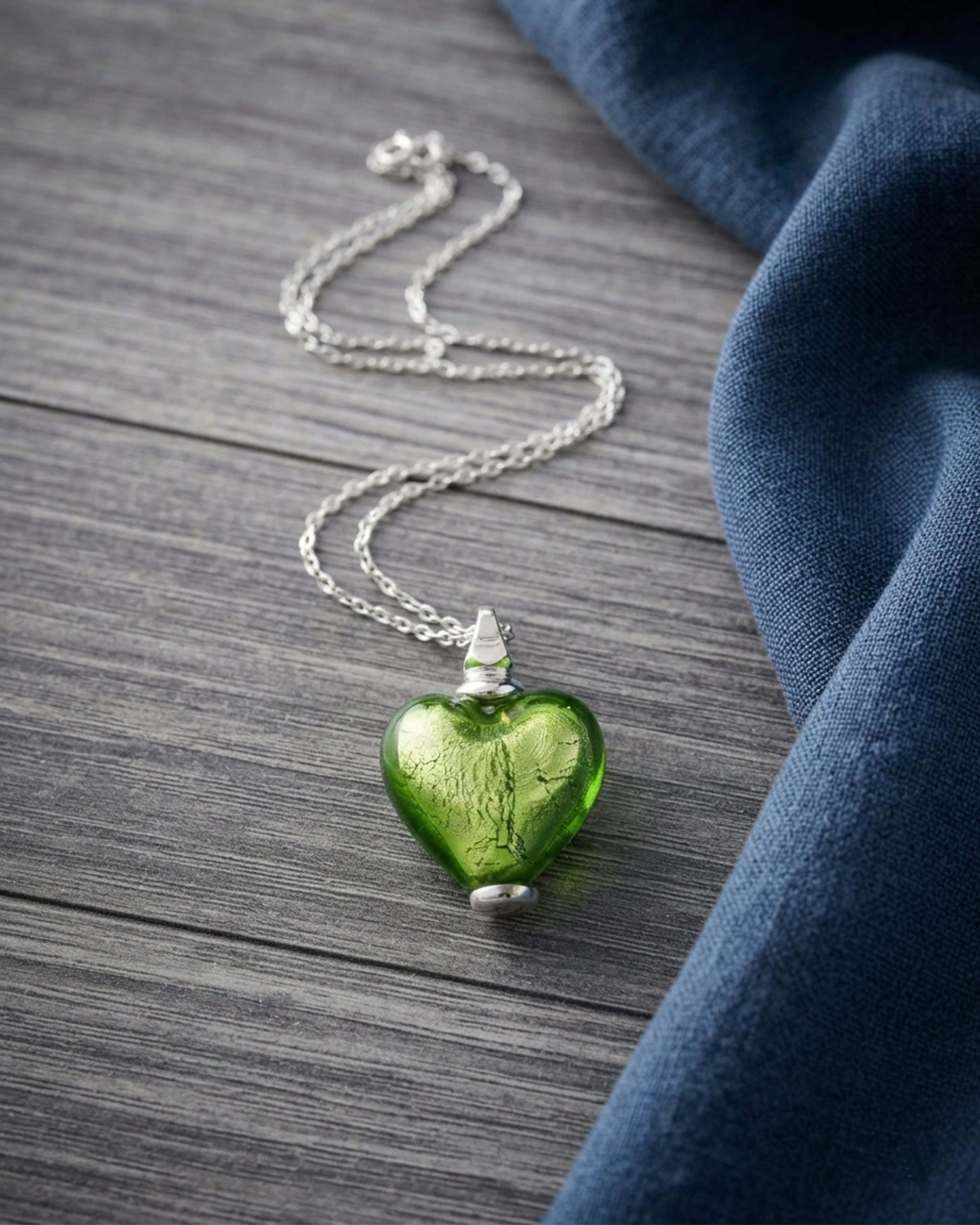 Cara Keepsakes Murano Glass Heart Urns Murano Glass Heart Urn - August