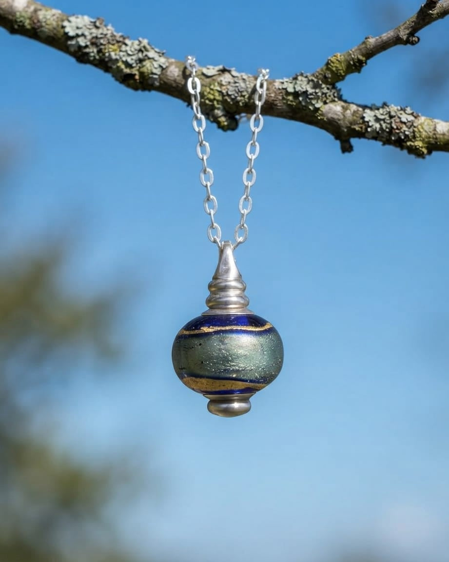 Cara Keepsakes Murano Glass Pendant Urns Murano Glass Pendant Urn - 'Serenity' Bead