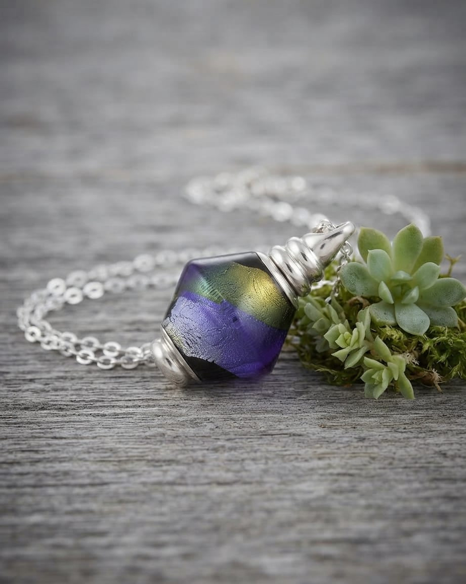 Cara Keepsakes Murano Glass Pendant Urns Murano Glass Pendant Urn - 'Peaceful Waters'