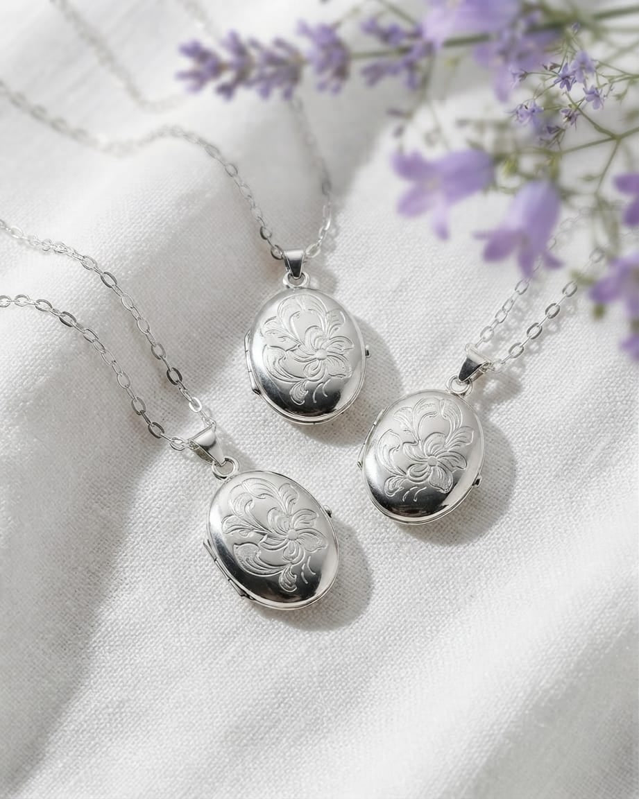 Cara Keepsakes Silver Locket Urns 'Wildflower' Locket Urn