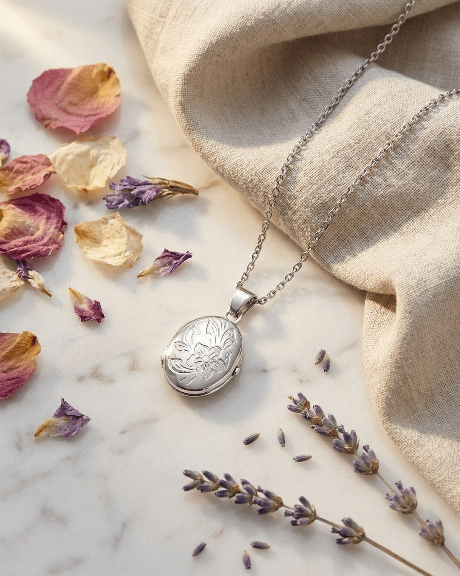 Cara Keepsakes Silver Locket Urns 'Wildflower' Locket Urn