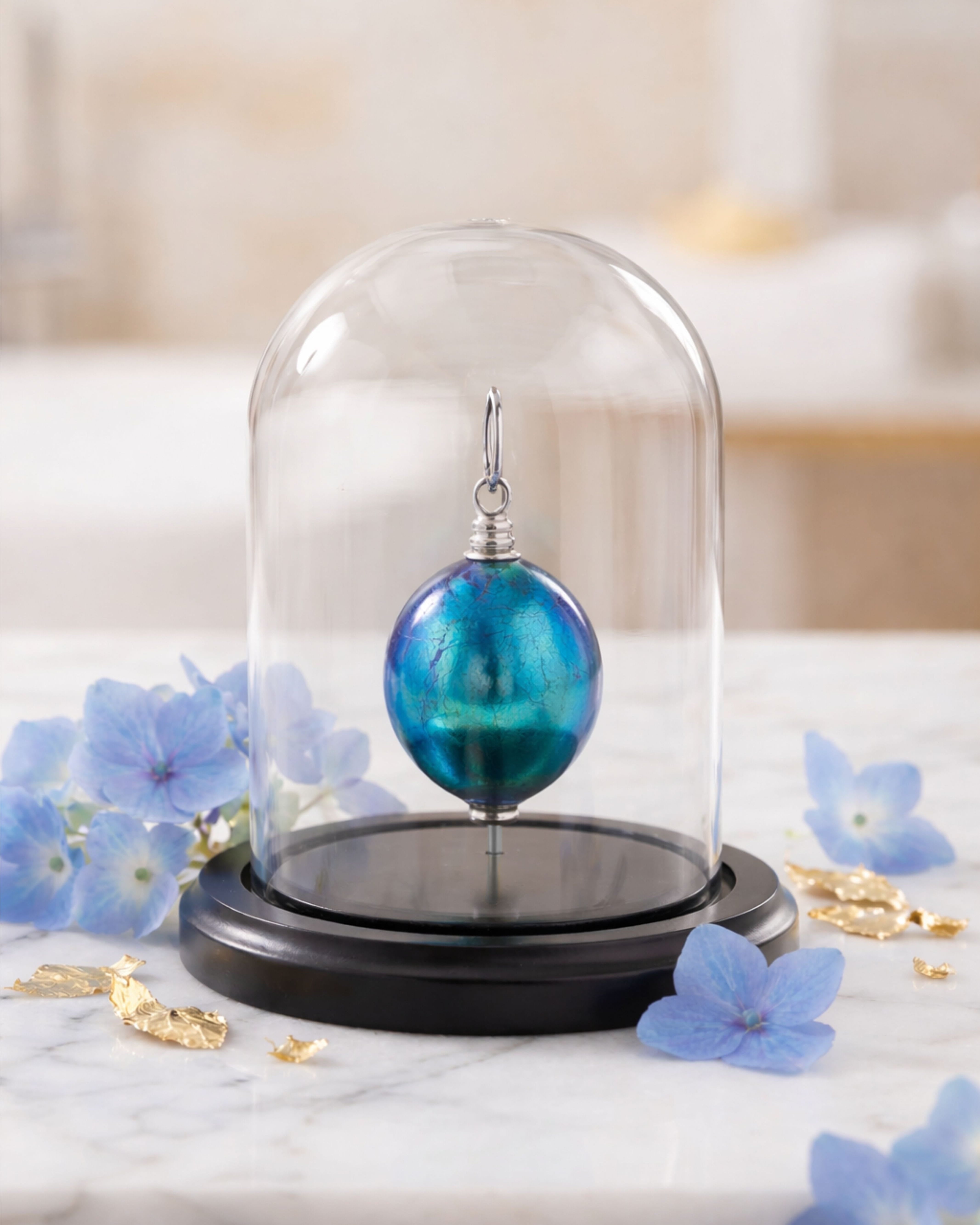 Cara Keepsakes Keepsake Urn Mini Urn with Glass Dome Keepsake Urn - "Tender Promise"